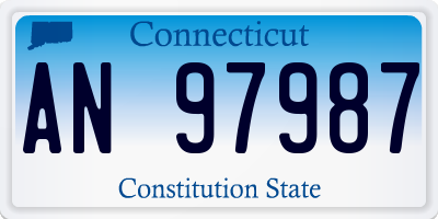 CT license plate AN97987