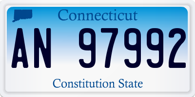CT license plate AN97992