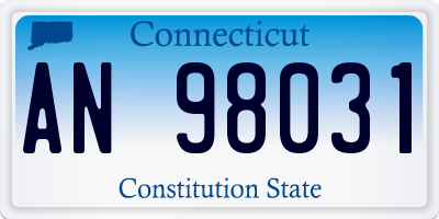 CT license plate AN98031