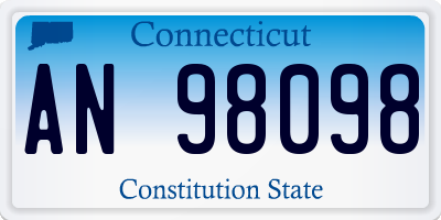 CT license plate AN98098