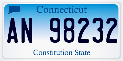 CT license plate AN98232