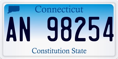 CT license plate AN98254
