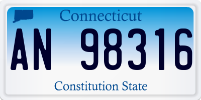 CT license plate AN98316
