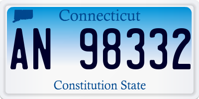 CT license plate AN98332