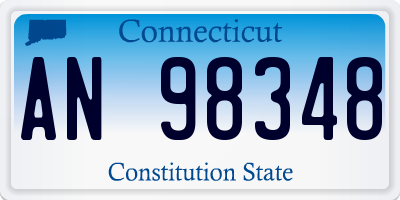 CT license plate AN98348