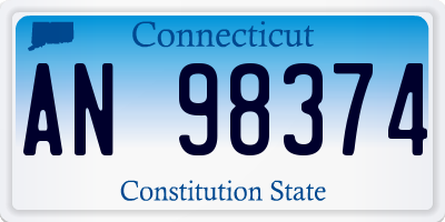 CT license plate AN98374