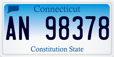 CT license plate AN98378