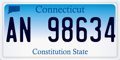 CT license plate AN98634