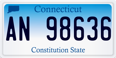 CT license plate AN98636