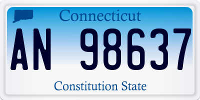 CT license plate AN98637