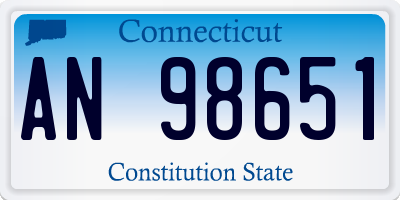 CT license plate AN98651