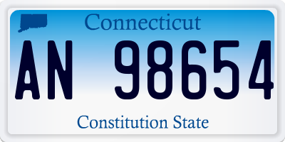 CT license plate AN98654