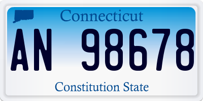 CT license plate AN98678