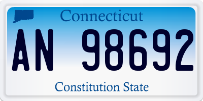 CT license plate AN98692