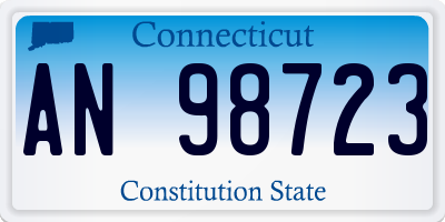 CT license plate AN98723