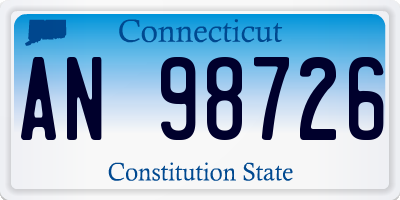 CT license plate AN98726