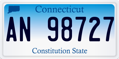 CT license plate AN98727