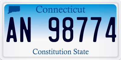 CT license plate AN98774