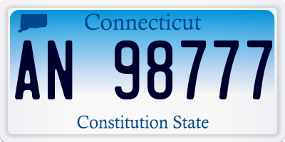 CT license plate AN98777