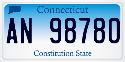 CT license plate AN98780