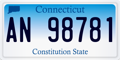 CT license plate AN98781