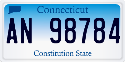 CT license plate AN98784