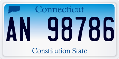 CT license plate AN98786