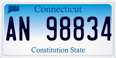 CT license plate AN98834