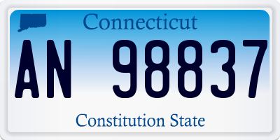 CT license plate AN98837