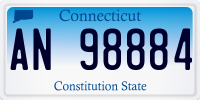 CT license plate AN98884