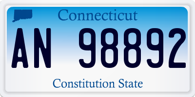 CT license plate AN98892
