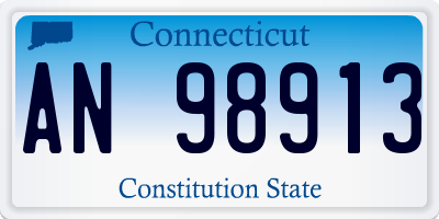 CT license plate AN98913