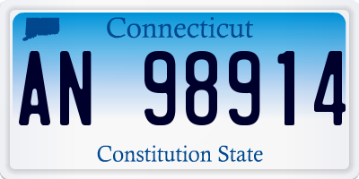 CT license plate AN98914