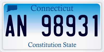 CT license plate AN98931