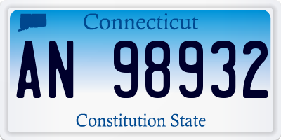 CT license plate AN98932