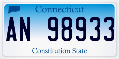 CT license plate AN98933