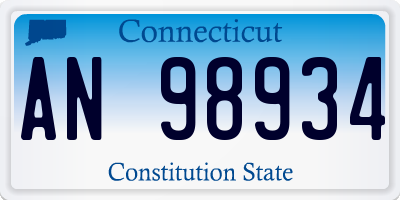 CT license plate AN98934