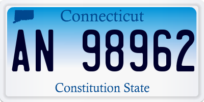 CT license plate AN98962