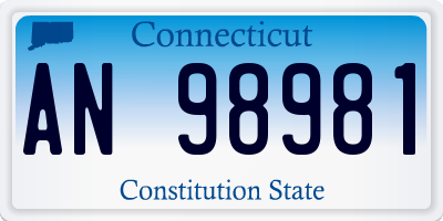 CT license plate AN98981