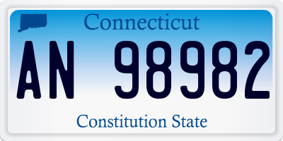 CT license plate AN98982