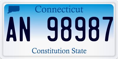 CT license plate AN98987