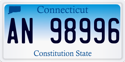 CT license plate AN98996