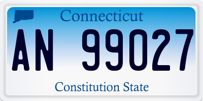 CT license plate AN99027