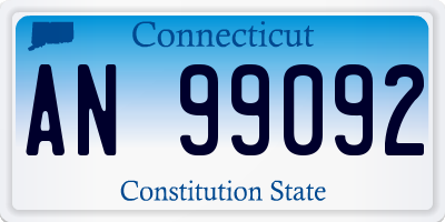 CT license plate AN99092