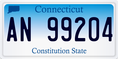 CT license plate AN99204