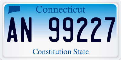 CT license plate AN99227