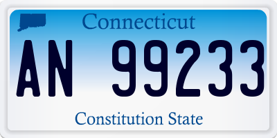 CT license plate AN99233