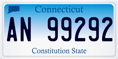 CT license plate AN99292