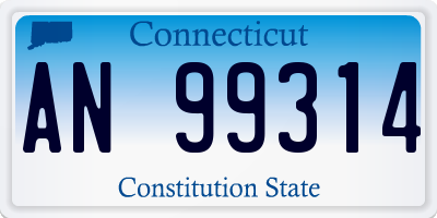 CT license plate AN99314