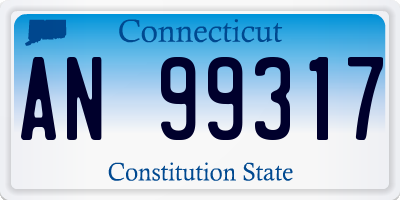 CT license plate AN99317